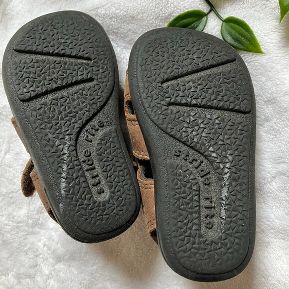 Stride Rite Infant Toddler Sandals 5M | Brown Leather Adjustable Strap Sandals - Picture 8 of 15